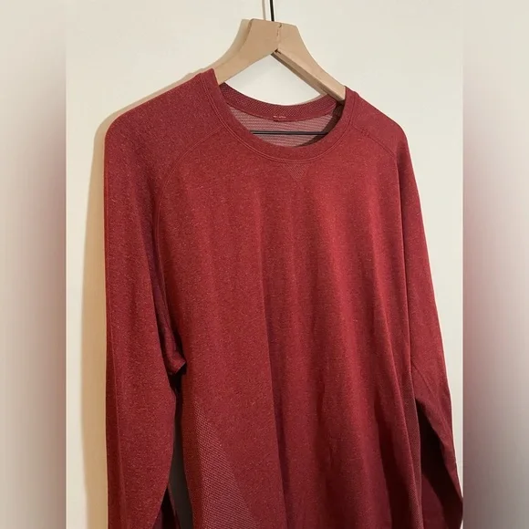 Lululemon Metal Vent Tech Long Sleeve Shirt Performance Active Burgundy Size XL - Picture 2 of 9